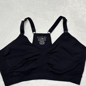 Kindred Bravely Black Maternity Postpartum Nursing Sleep Bra with Clips XL